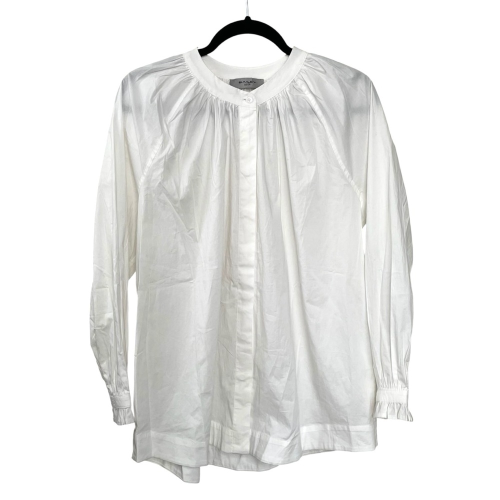 Bailey 44 White Blouse Long Sleeve Button Front XS